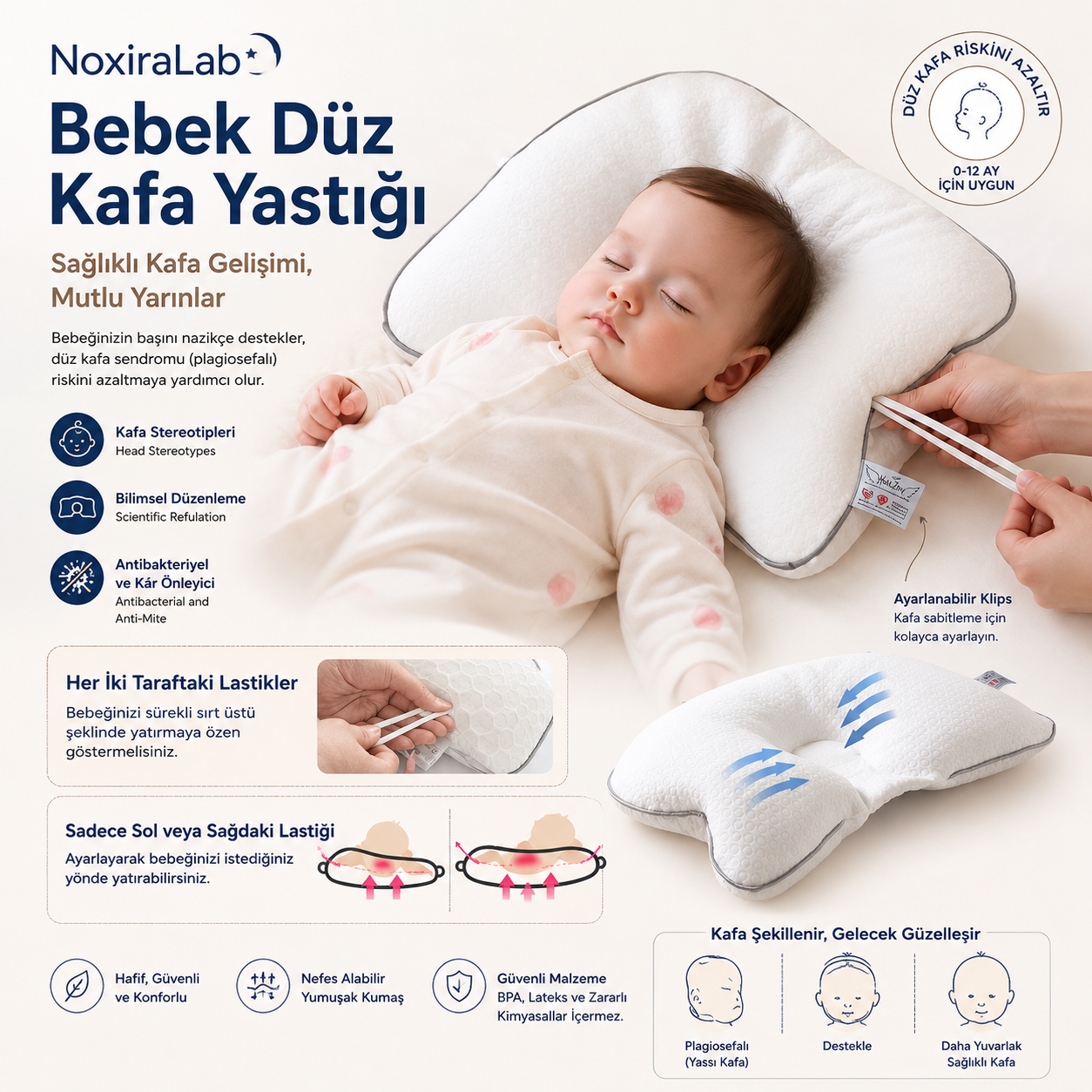 Bebek Düz Kafa Yastığı